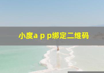 小度a p p绑定二维码